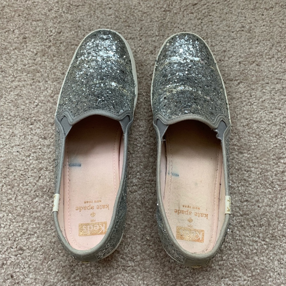Kate Spade Keds Shoes - Silver Glitter - Size 7.5